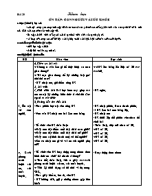 Thiết kế bài dạy môn Khoa học 5 - Bài 20: Ôn tập: Con người và sức khỏe