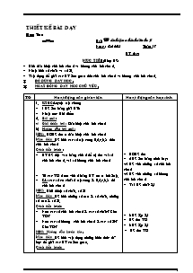 Thiết kế bài dạy môn: Toán 4 - Tập 2