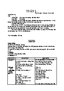 Thiết kế bài học khối lớp 5 - Tuần 3 năm học 2009