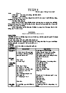 Thiết kế bài học khối lớp 5 - Tuần 5 năm học 2009