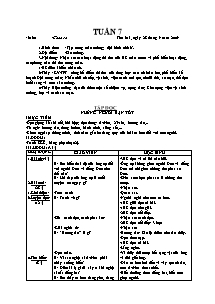 Thiết kế bài học khối lớp 5 - Tuần 7 năm học 2009
