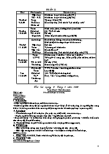 Thiết kế bài học khối lớp 5 - Tuần học 22 năm học 2009