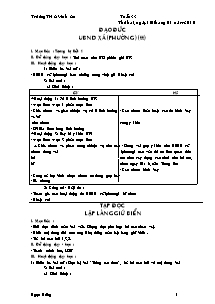 Thiết kế bài học lớp 5 - Tuần 22 năm học 2010