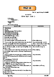 Thiết kế bài học lớp 5 - Tuần học 10