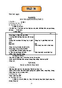 Thiết kế bài học lớp 5 - Tuần học 20