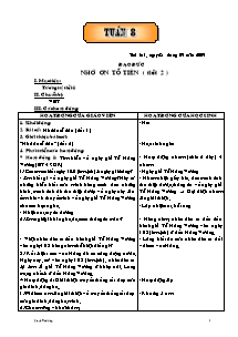 Thiết kế bài học lớp 5 - Tuần học 8