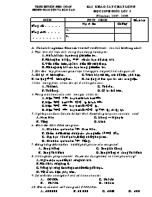 Bài khảo sát chất lượng học sinh giỏi lớp 4 năm học 2007 - 2008
