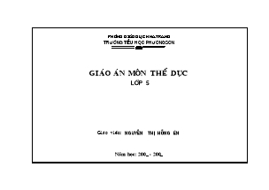 Bìa: Giáo án môn Thể dục lớp 5