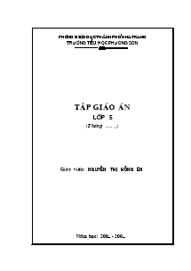 Bìa: Tập giáo án lớp 5