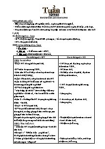 Giáo án dạy Lớp Năm - Tuần 1