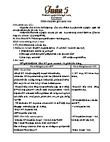 Giáo án dạy Lớp Năm - Tuần 5