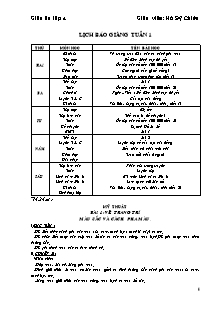 Giáo án Lớp 4 Tuần 1 - Giáo viên: Hồ Sỹ Chiến