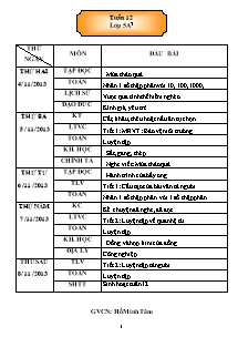 Giáo án Lớp 5 Tuần 12 - GV: Hồ Minh Tâm