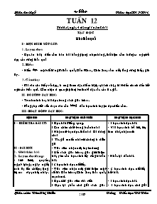 Giáo án Lớp 5 Tuần 12 - Trường Tiểu học Vũ Vân