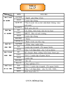 Giáo án Lớp 5 Tuần 13 - GV: Hồ Minh Tâm