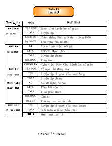 Giáo án Lớp 5 Tuần 15 - GV: Hồ Minh Tâm