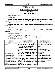 Giáo án Lớp 5 Tuần 16 - Trường Tiểu học Vũ Vân