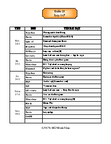 Giáo án Lớp 5 Tuần 25 - GV: Hồ Minh Tâm