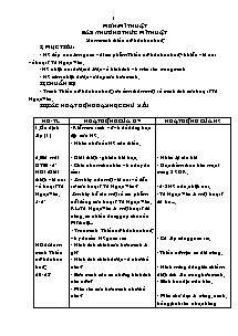 Giáo án Mĩ thuật khối 5 kì I