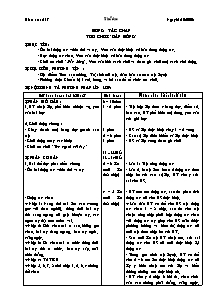 Giáo án môn Thể dục 5 - Tiết 15: Động tác chân trò chơi “dẫn bóng”