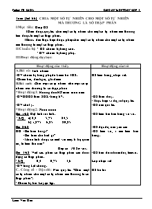 Giáo án Toán 5 Tuần 14 - Trường TH Lê Dật