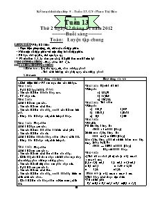 Kế hoạch bài dạy lớp 5 – Tuần 13 năm 2012
