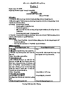 Kế hoạch bài dạy lớp 5 - Tuần 2 năm 2009