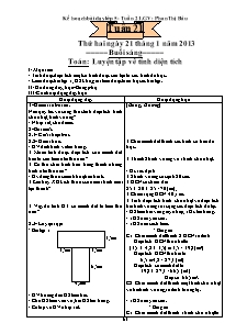 Kế hoạch bài dạy lớp 5 - Tuần 21 năm 2013