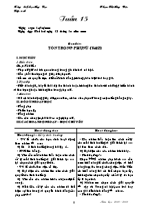 Kế hoạch bài dạy lớp 5 - Tuần học 15