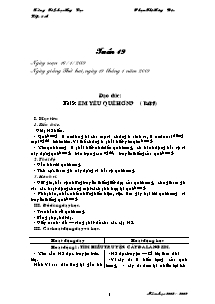 Kế hoạch bài dạy lớp 5 - Tuần học 19, 20