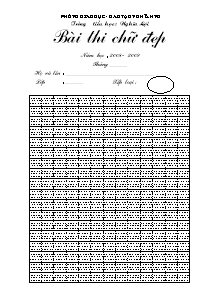 Mẫu: Bài thi chữ đẹp - Năm học: 2008 - 2009