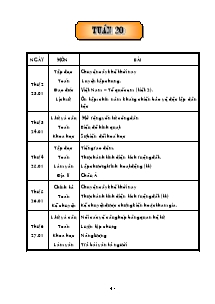 Thiết kế tổng hợp môn học khối lớp 5 - Năm học 2005 - 2006 - Tuần 20