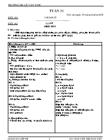 Thiết kế tổng hợp môn học lớp 5 - Tuần 31 - Trường TH: Lê Văn Tám