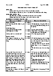 Giáo án môn Thể dục 5 - Tiết 20: Trò chơi “chạy nhanh theo số”