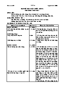 Giáo án môn Thể dục 5 - Tiết 29: Bài thể dục phát triển chung trò chơi “thỏ nhảy”