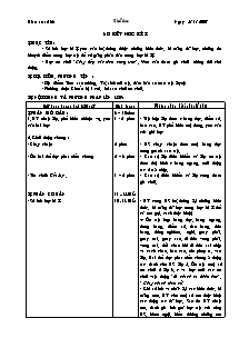 Giáo án môn Thể dục 5 - Tiết 36: Sơ kết học kì I