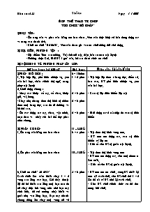 Giáo án môn Thể dục 5 - Tiết 55: Môn thể thao tự chọn trò chơi “bỏ khăn”