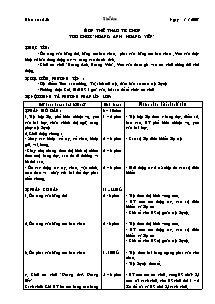 Giáo án môn Thể dục 5 - Tiết 56: Môn thể thao tự chọn trò chơi “hoàng anh, hoàng yến”