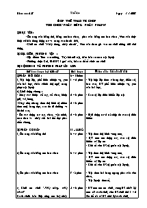 Giáo án môn Thể dục 5 - Tiết 57: Môn thể thao tự chọn trò chơi “nhảy đúng, nhảy nhanh”