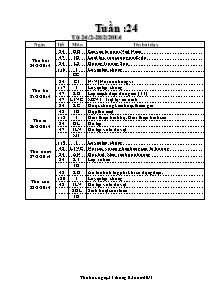Kế hoạch bài học môn Tiếng Việt khối 5 - Tuần 24