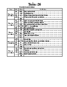 Kế hoạch bài học môn Tiếng Việt khối 5 - Tuần 26