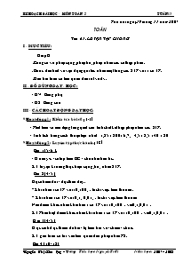 Kế hoạch bài học - Môn Toán 5 Tuần 13