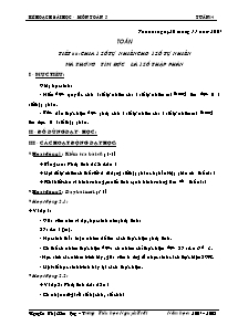 Kế hoạch bài học - Môn Toán 5 Tuần 14