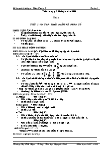 Kế hoạch bài học - Môn Toán 5 Tuần 1