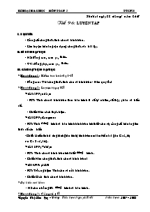 Kế hoạch bài học - Môn Toán 5 Tuần 20