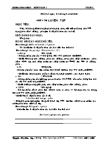 Kế hoạch bài học - Môn Toán 5 Tuần 32