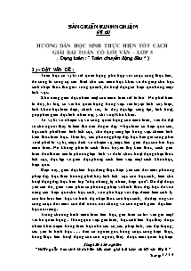 Đề tài Hướng dẫn học sinh thực hiện tốt cách giải bài toán có lời văn khối 5