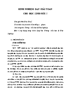 Đề tài Kinh nghiệm dạy giải toán cho học sinh giỏi 5