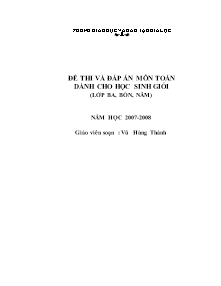 Đề thi và đáp án môn toán dành cho học sinh giỏi (lớp ba, bốn, năm)