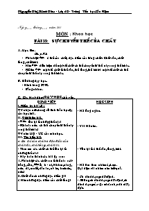 Giáo án Khoa học 5 - Học kì II - Trường Tiểu học Cần Kiệm